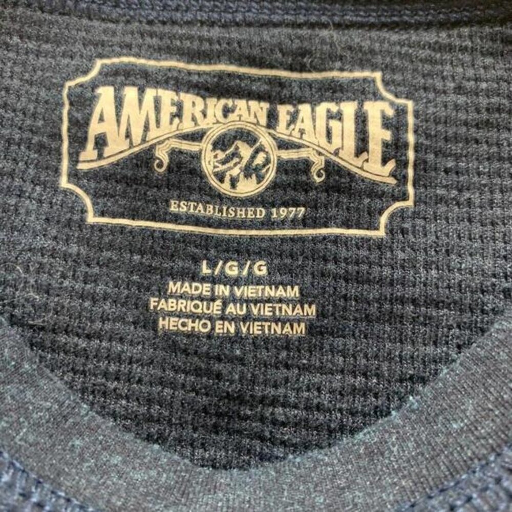 American Eagle Mens Black Long Sleeve Pullover Sweater Shirt Size Large​​​​ - Picture 3 of 7